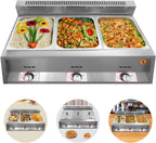 Commercial Countertop 3 Gas Fryer Deep Fryer Propane(LPG) NG Stainless Steel 18L