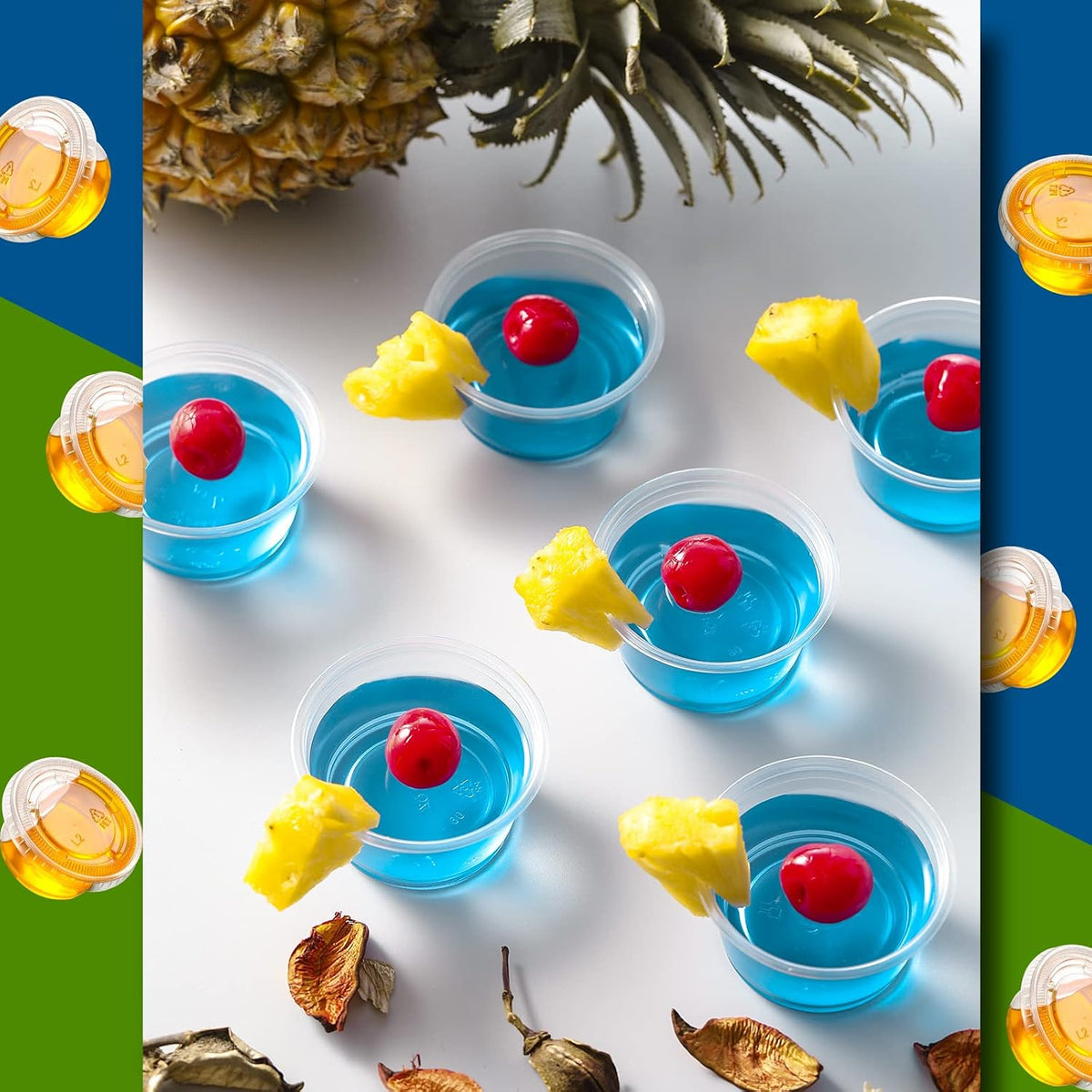 130 sets - 2 oz Jello Shot Cups, Small Plastic Containers with Lids, Airtight and Stackable Portion Cups, Salad