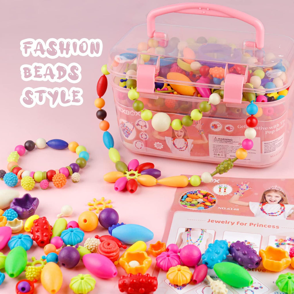 Girls Crafts Jewelry Making Kit for Toddlers - Pop Beads Toys Sets for Little Kids Age 3 4 5 6 Year Old, Ideas
