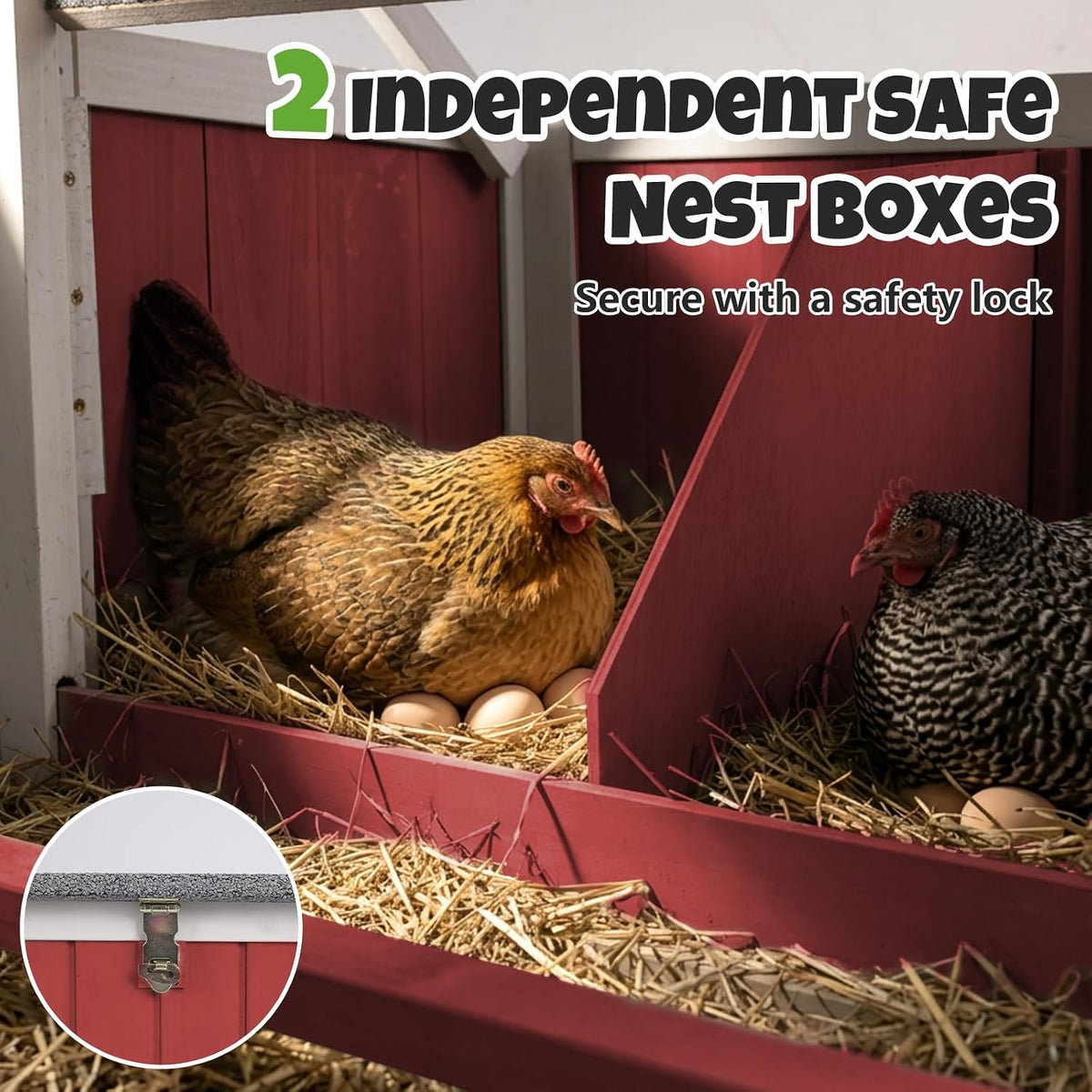 78" Mobile Chicken Coop with Wheels, Large Outdoor Hen House with Nesting Box, Run Ramp, and Pull-Out Tray for 2-4