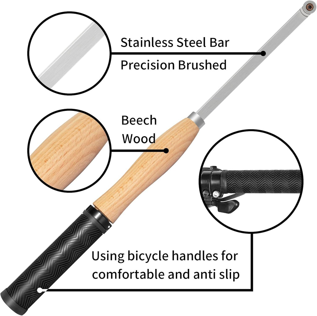 6-Pack Carbide Wood Lathe Turning Tools Set with Bowl Sander | Includes Swan Neck Hollowing Tool, Roughing Gouge