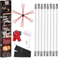 26 Feet Chimney Sweep Kit, Chimney Cleaning Kit with 8 Flexible White Chimney Rods, Chimney Brush, Rotary Chimney