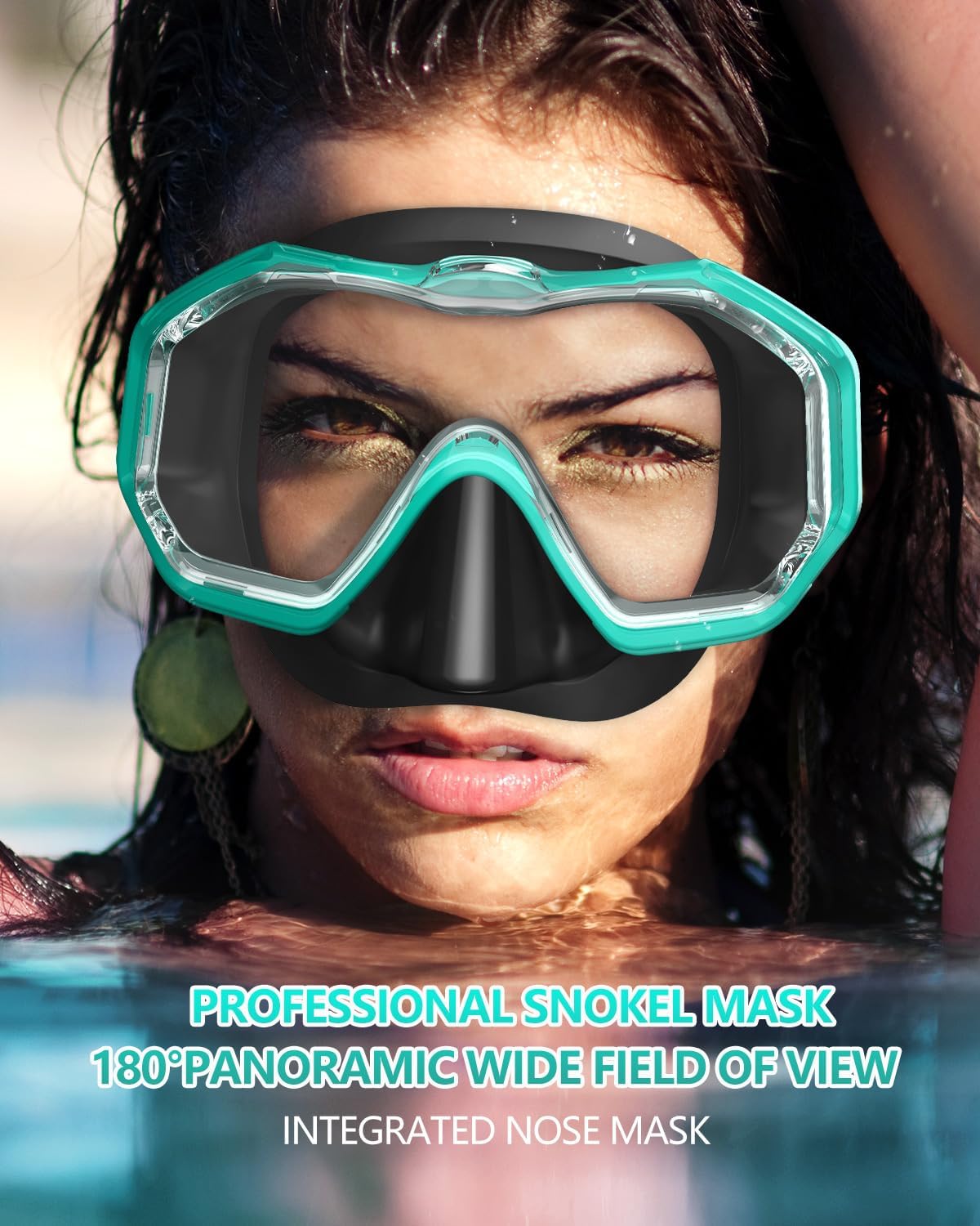 WSTOO Adults Swim Goggles with Nose Cover to Prevent Water Inhaling, Anti-Fog Swimming Mask for Youth Men Women