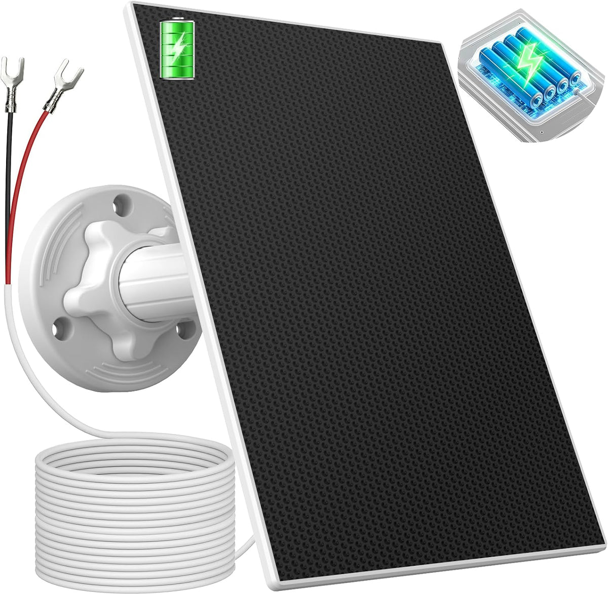 Solar Panel Charger for Ring Doorbell, Built-in 4000mAh Battery