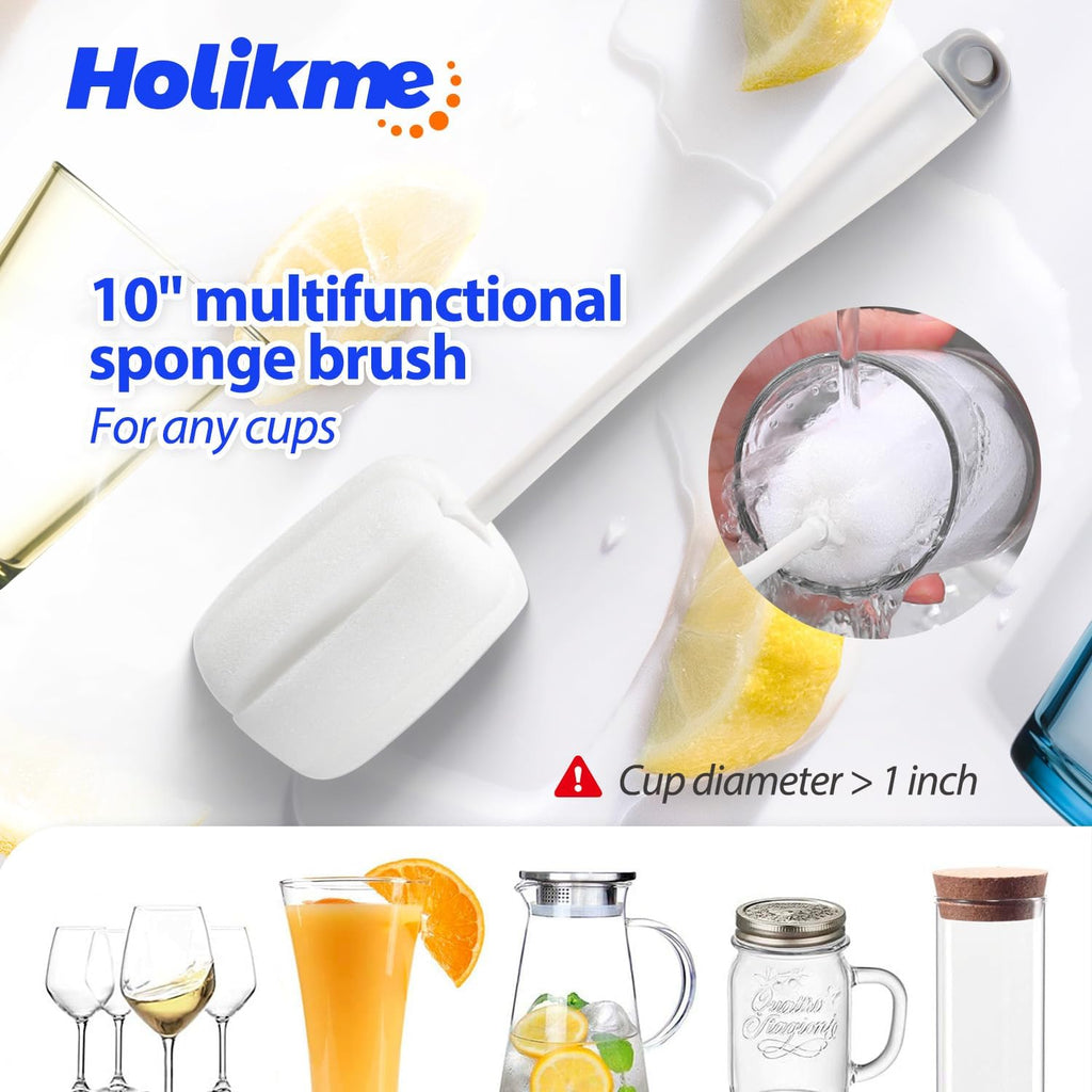 Bottle Brush Tube Cleaning Lab Set with Long Handle, Cup Cleaner for Washing Narrow Neck Beer Wine Decanter Pipes
