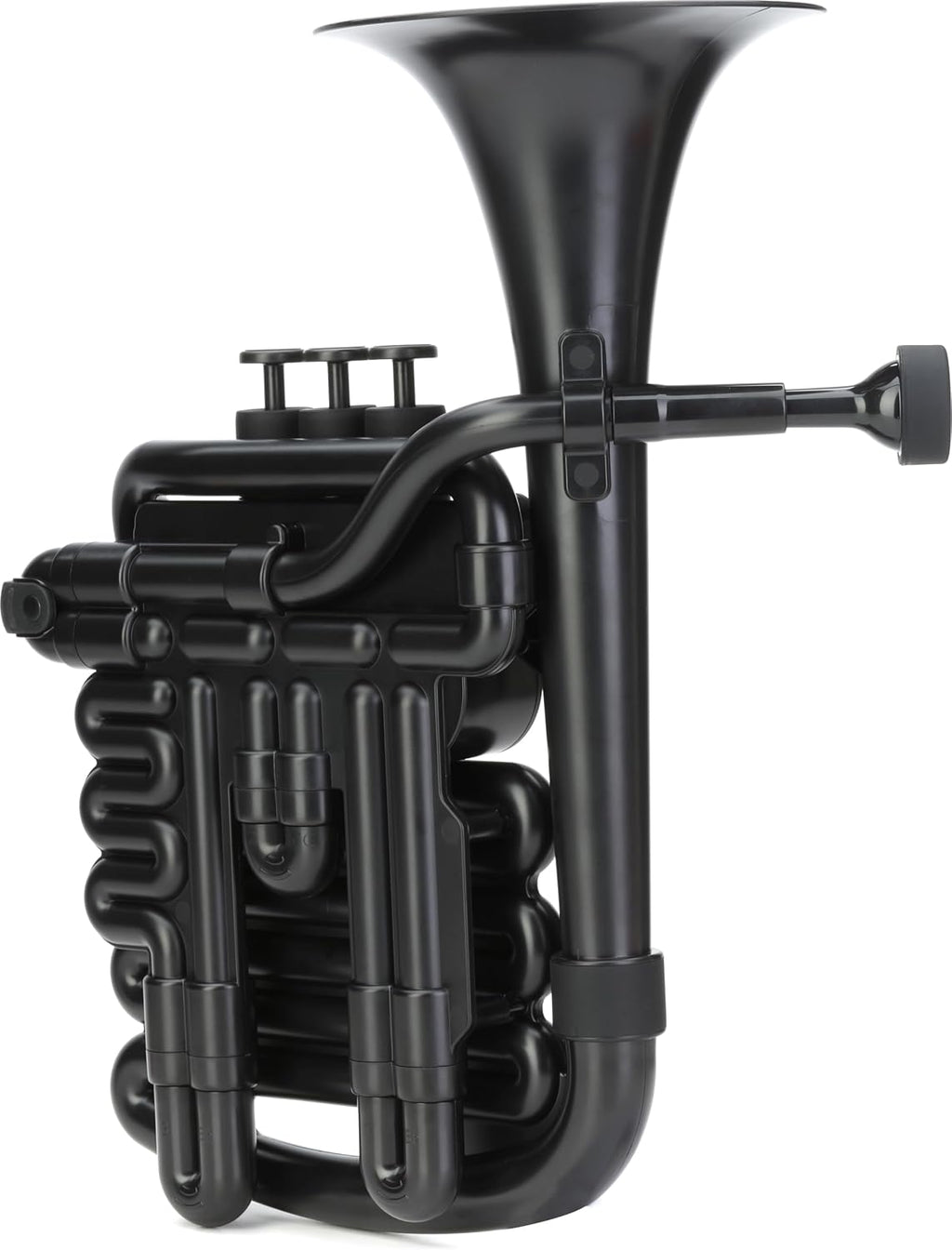 jHorn Beginner Instrument for Trumpet, Euphonium & Tuba, Black | Selectable B-flat and concert C pitch, low, middle &