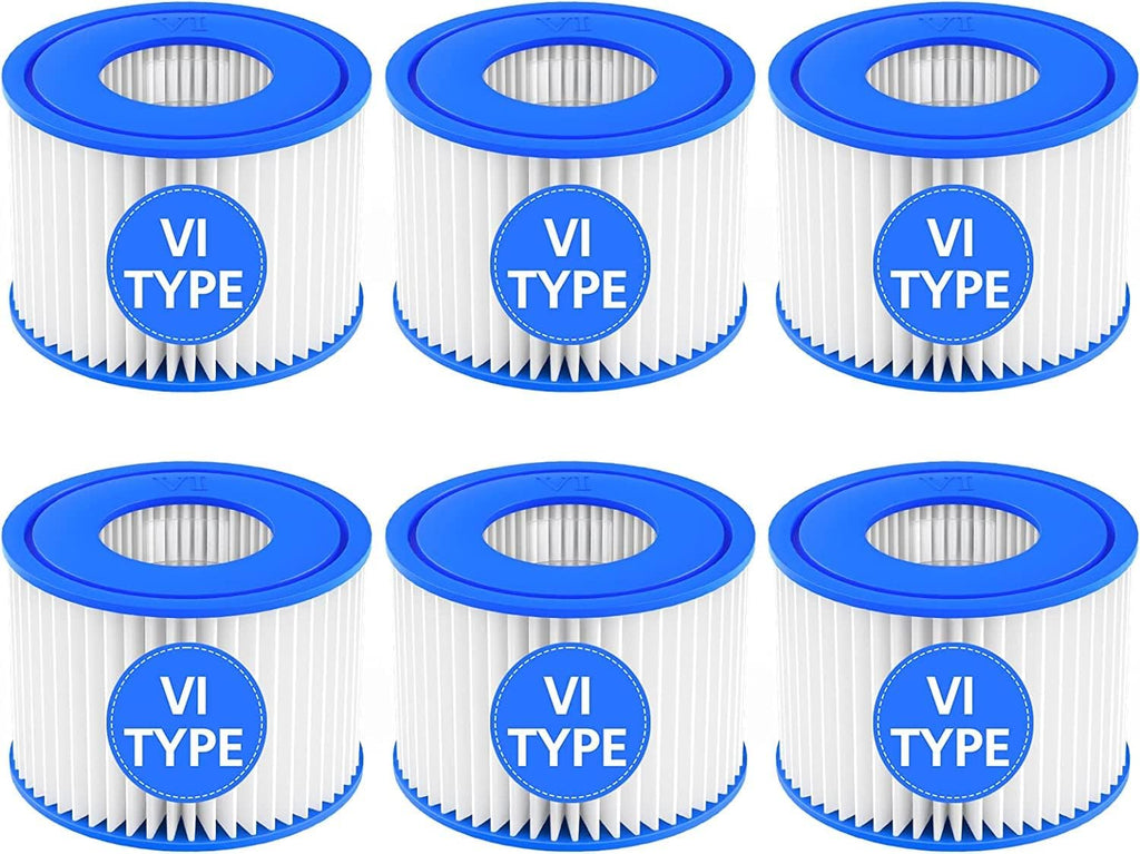 Hot Tub Filter Cartridge Size VI Compatible with Lay-Z-Spa, Coleman SaluSpa 90352E 58323, 6 Pack