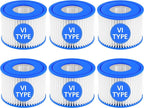 Hot Tub Filter Cartridge Size VI Compatible with Lay-Z-Spa, Coleman SaluSpa 90352E 58323, 6 Pack