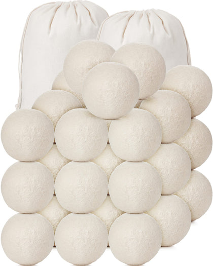 36 Pcs Wool Dryer Balls Set with 2 Muslin Bags for Laundry