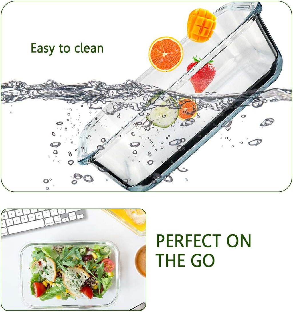 [8-Pack,30 oz] Glass Meal Prep Containers,Glass Food Storage Containers,Airtight lunch Containers with Lids