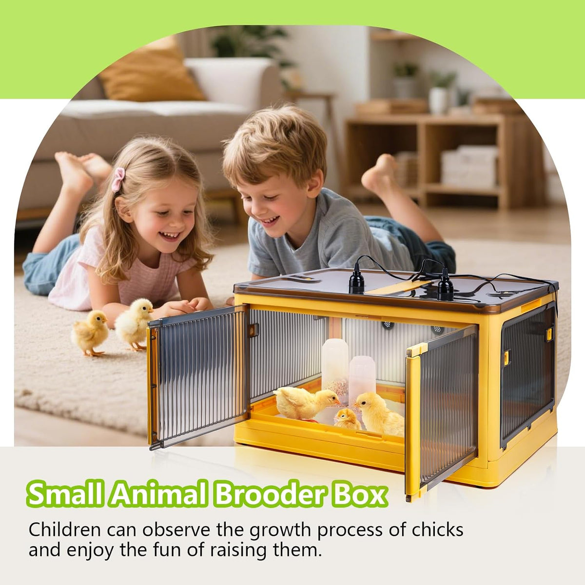 115L Chicken Brooder Box for Chicks Kit with Heater Chicks Warmer Brooder Plate Ducks Tent Pen Thermometer for 30