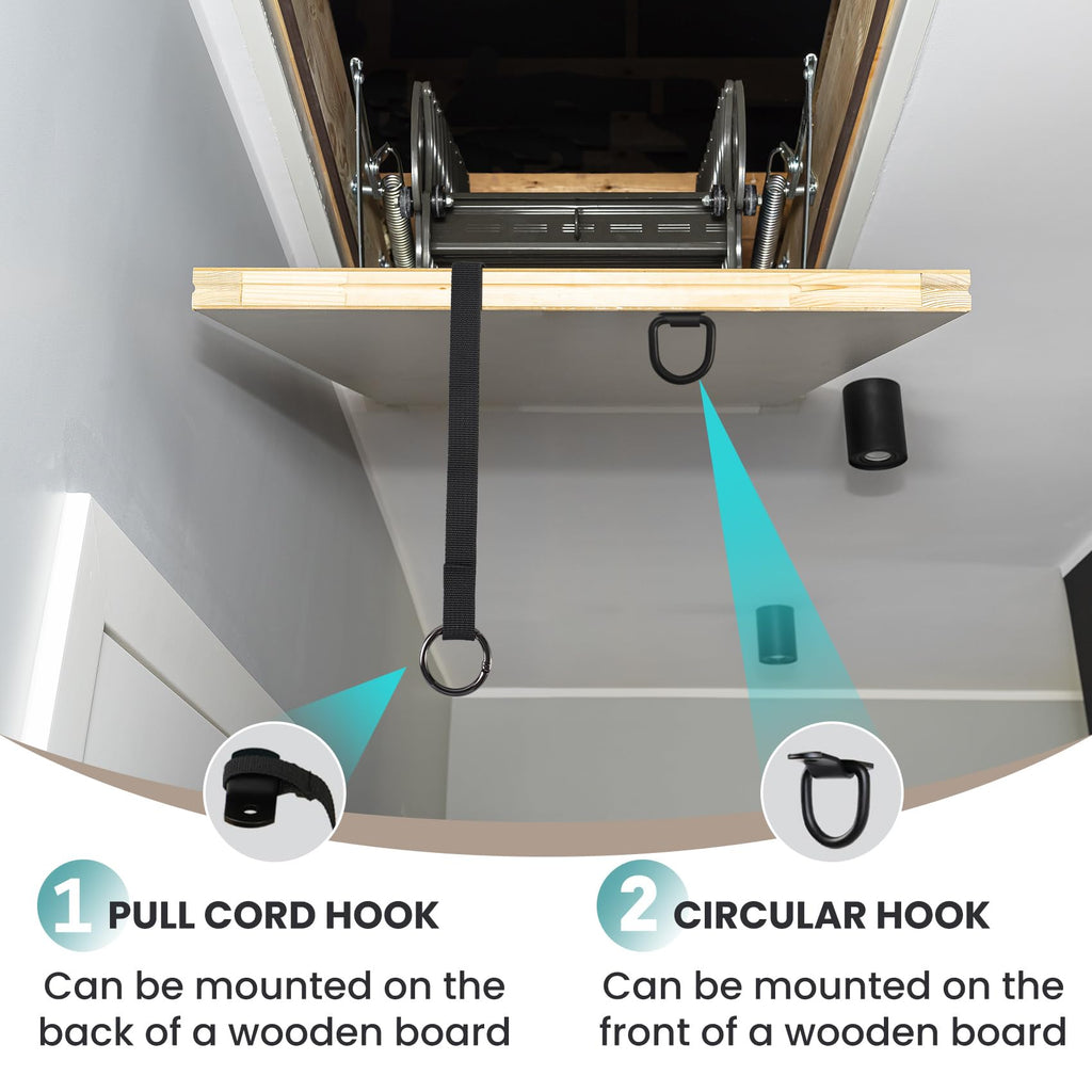 Attic Pull Down Hook, Extendable Attic Pull Rod, Attic Ladder Pull Down System Kit Contains One 40-Inch Telescopic