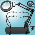 Helping Hands Soldering Station, 10X Magnifying Glass with Light