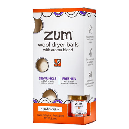 Wool Dryer Balls Kit - Patchouli (3 Balls, 1 Blend)