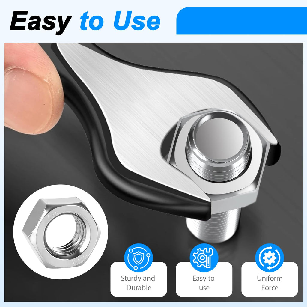 (6sets) 1/4-20x5 Hex Head Screw Bolt,Lock Nuts,Flat & Lock Washers Kits,304 Stainless Steel 18-8 Hex Screws Nuts and