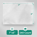 BZK Antiseptic Wipes, 240 Count - 7"x5" Individually Wrapped