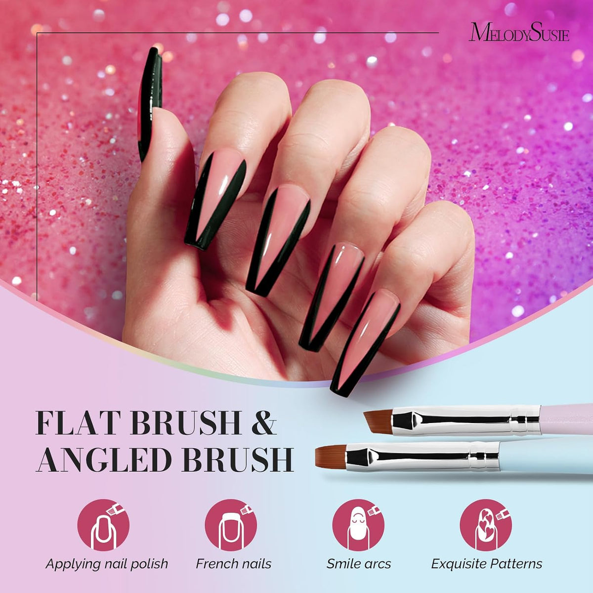 Nail Art Brushes Set, 6pcs Nail Art Design Pen Painting Tools