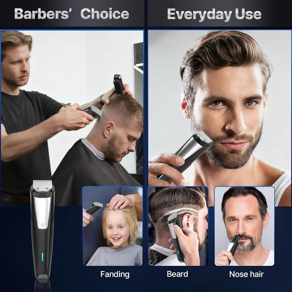 Beard Trimmer Hair Clippers for Men All-in-One Self-Sharpening Electric Men's Cordless Rechargeable Mustache Grooming