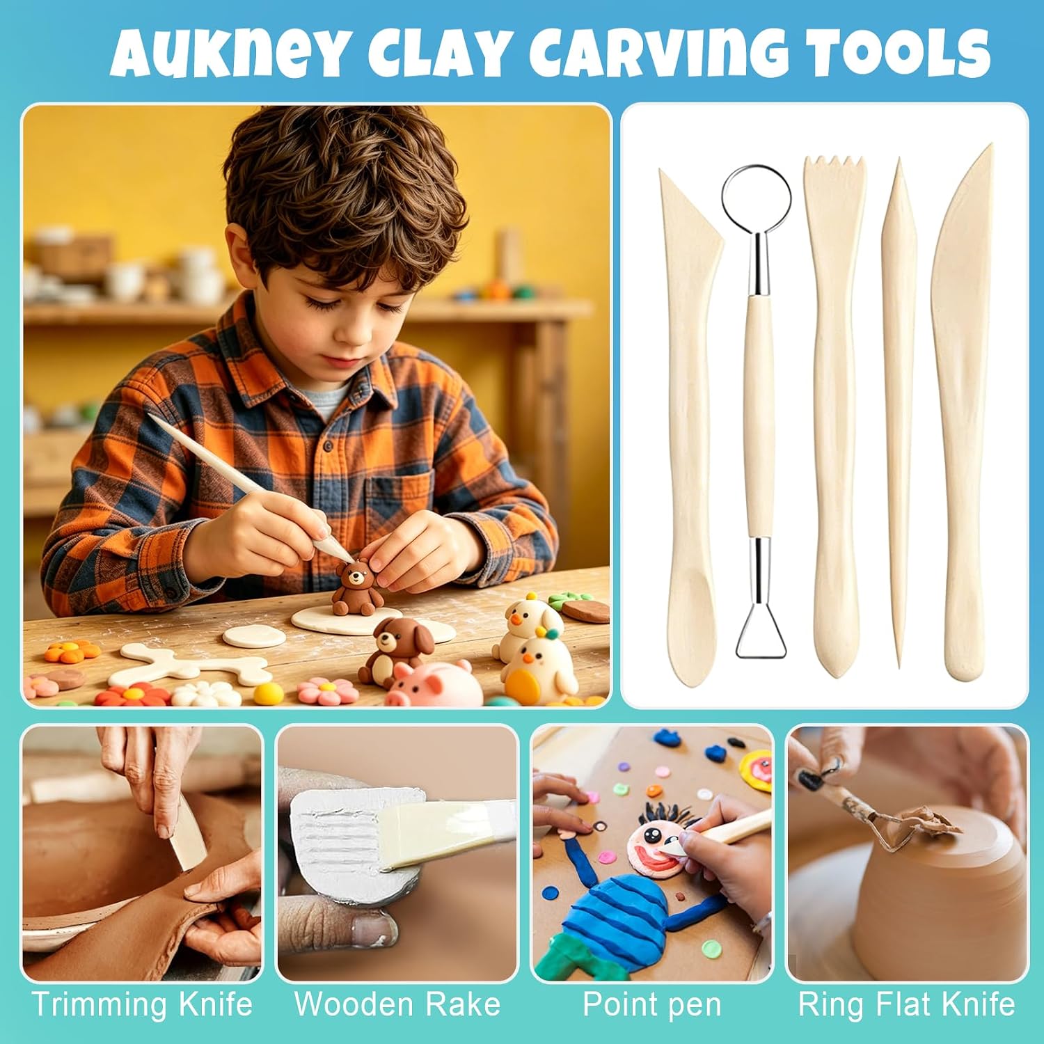 100ML Air Dry Clay Varnish and 29pcs Tool Kit, High Gloss Air Dry Clay Glaze, Sealant, Prevent Clay from Cracking