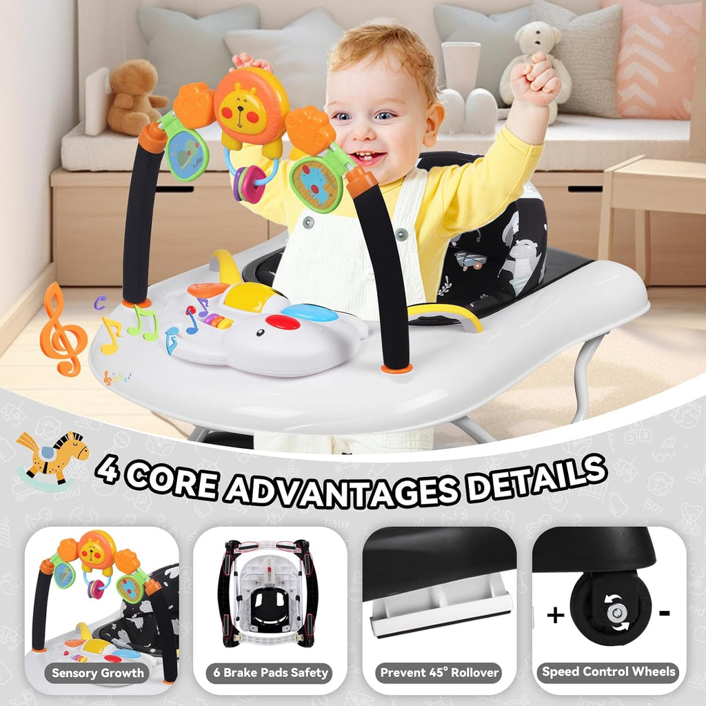 5 in 1 Foldable Baby Walker for Boys Girls Infant 6-12 Months | Walkers for Babies with Bouncer, Rocker, Feeding