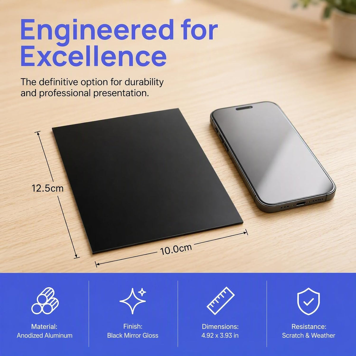 5Pcs Black Aluminum Sublimation Blanks for Engraving