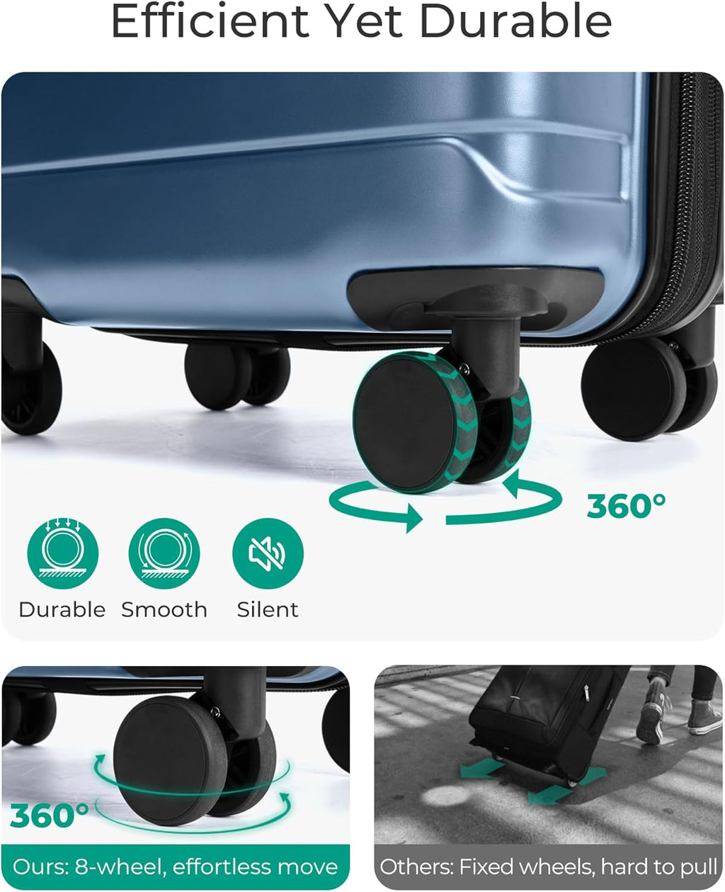 Carry on Luggage 22x14x9 Airline Approved with Spinner Wheels, Lightweight 20 Inch Suitcase with TSA Lock, Expandable