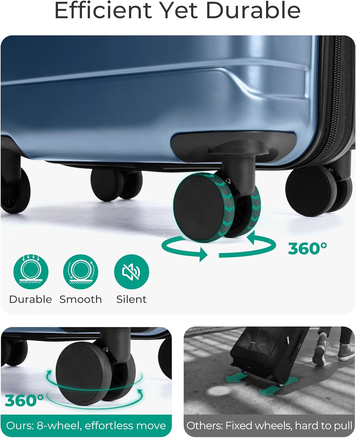 Carry on Luggage 22x14x9 Airline Approved with Spinner Wheels, Lightweight 20 Inch Suitcase with TSA Lock, Expandable