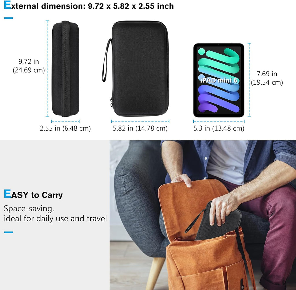 Large Hard Travel Electronic Organizer Case for MacBook Power Adapter Chargers Cables Tech Organizer Hard Drive USB
