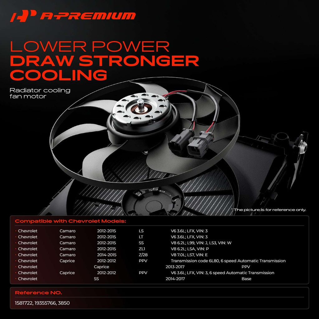 A-Premium Radiator Fan Motor Compatible with Chevrolet