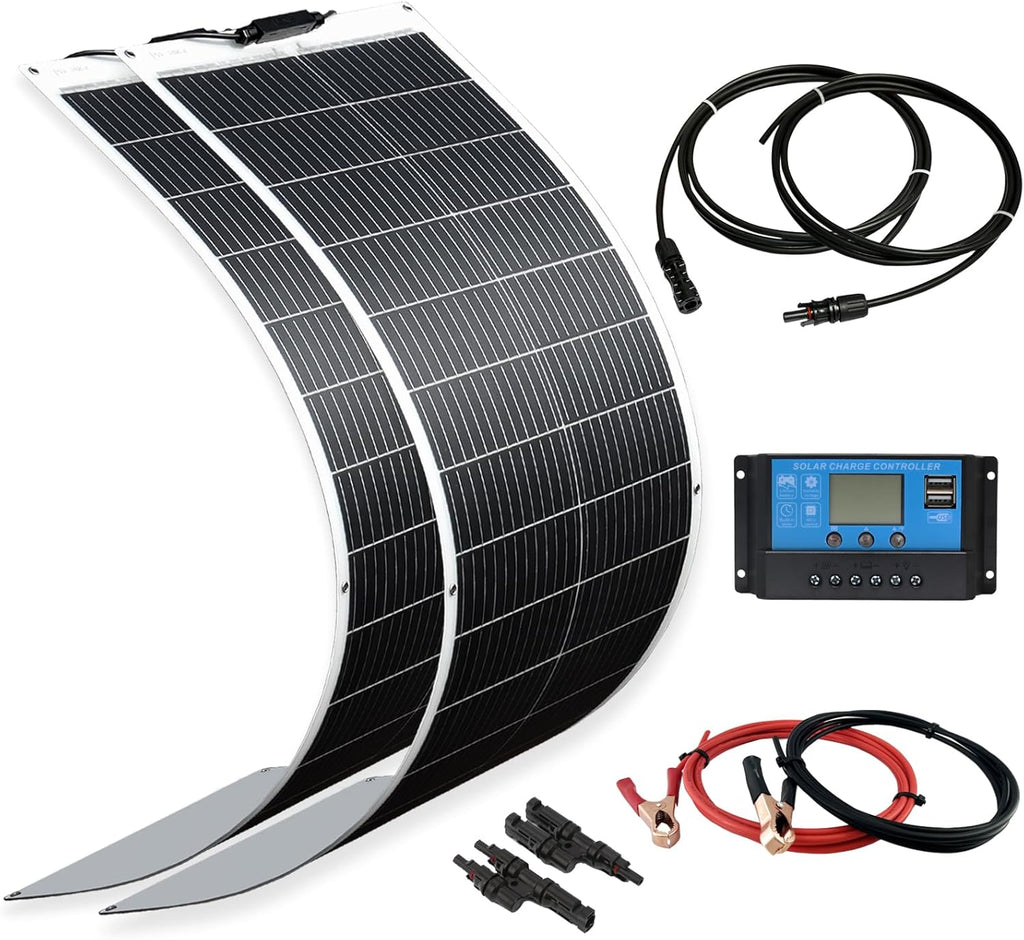 Flexible Solar Panel 200W 12V Solar System kit for RV Boat Van | High efficiency Monocrystalline