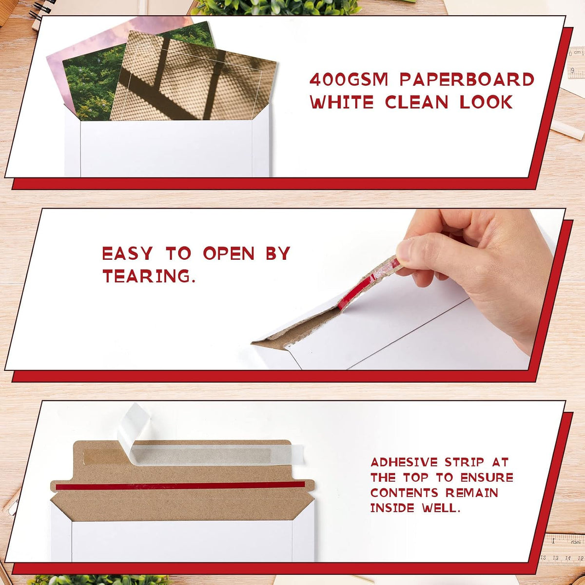 200 Pcs 7 x 9 Inch Rigid Mailer Cardboard Envelope Bulk, White