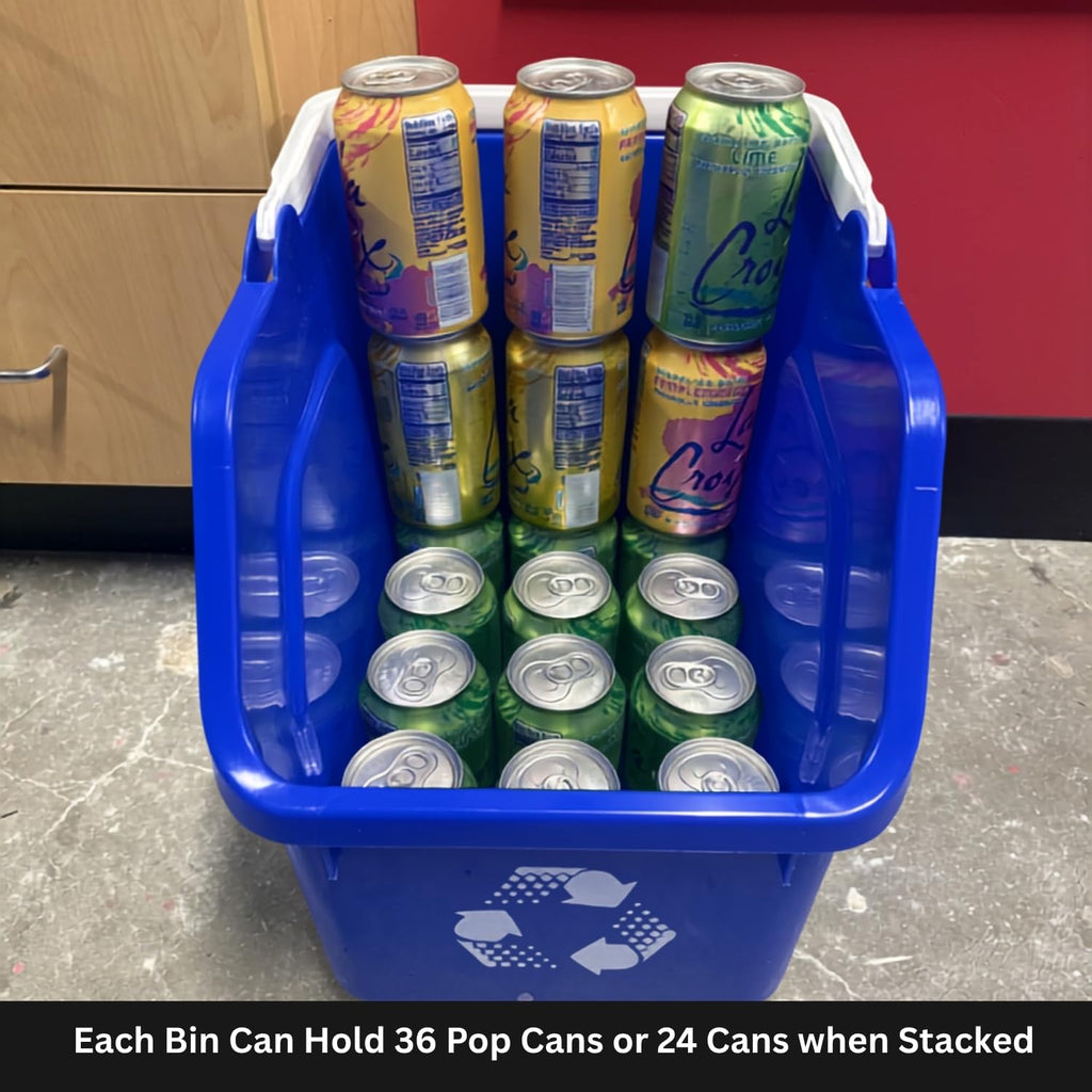 3 Stackable Recycling Bin System 18 Gallon Total | Small 6 Gallons Each Bin