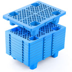 10 Pack Plastic Pallets Nestable Moisture Waterproof Lightweight Floor Pallets with Breathable Grid for Garage Market