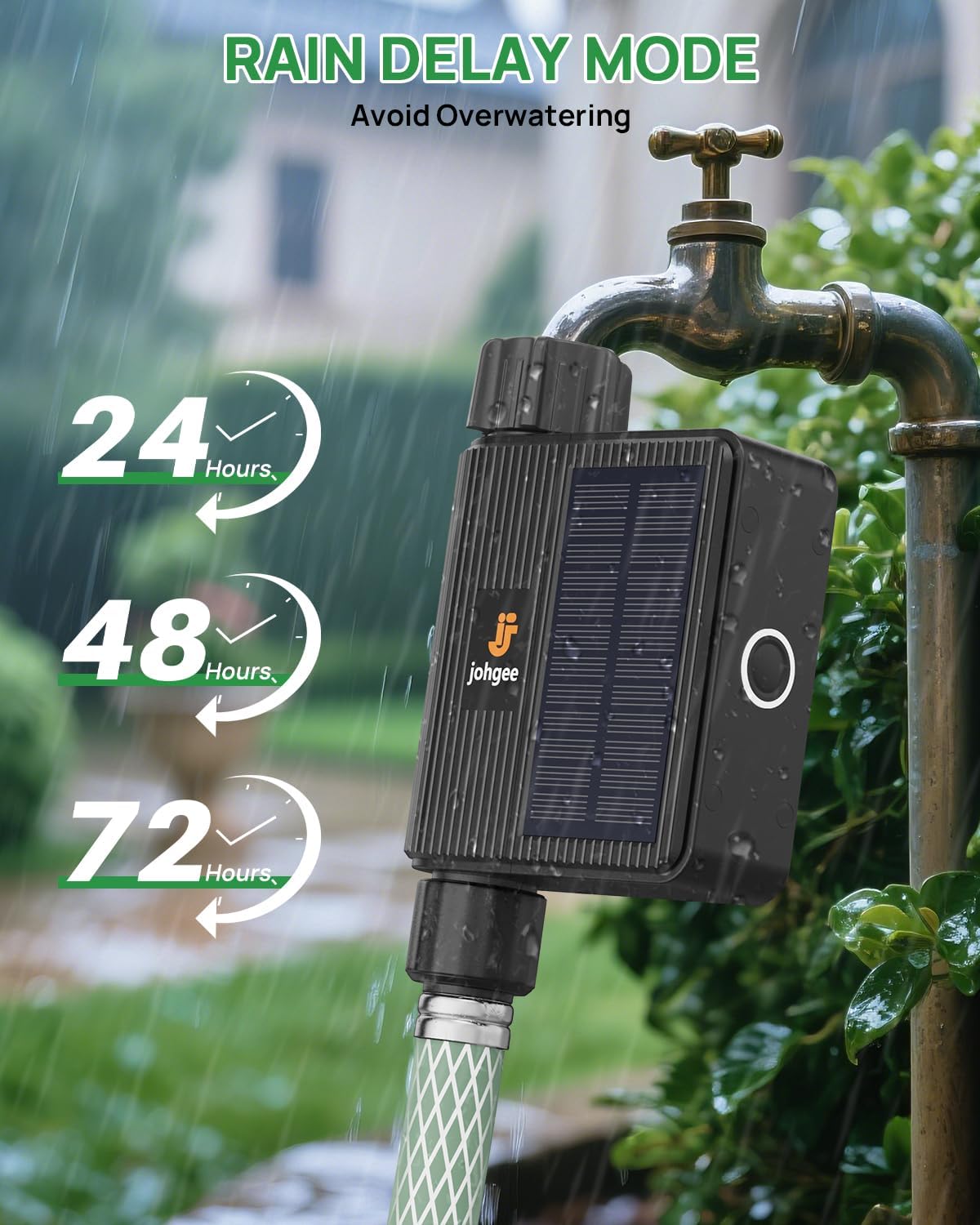 Solar Smart WiFi Sprinkler Timer, WiFi Water Timer for Garden Hose with Rain Delay/Manual/Automatic, Alexa & Smart