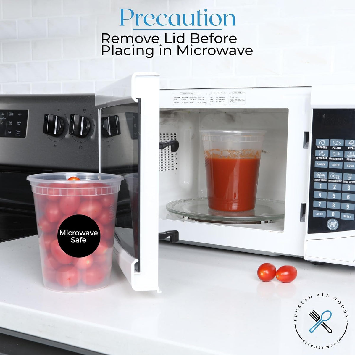 32 oz Deli Containers with Lids, 25-Set, Leakproof BPA-Free