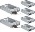 4 Pack Mice Trap Multi Catch Humanized, Silver, Clear Top | Mouse Traps, Reusable Rodent Control with See-through