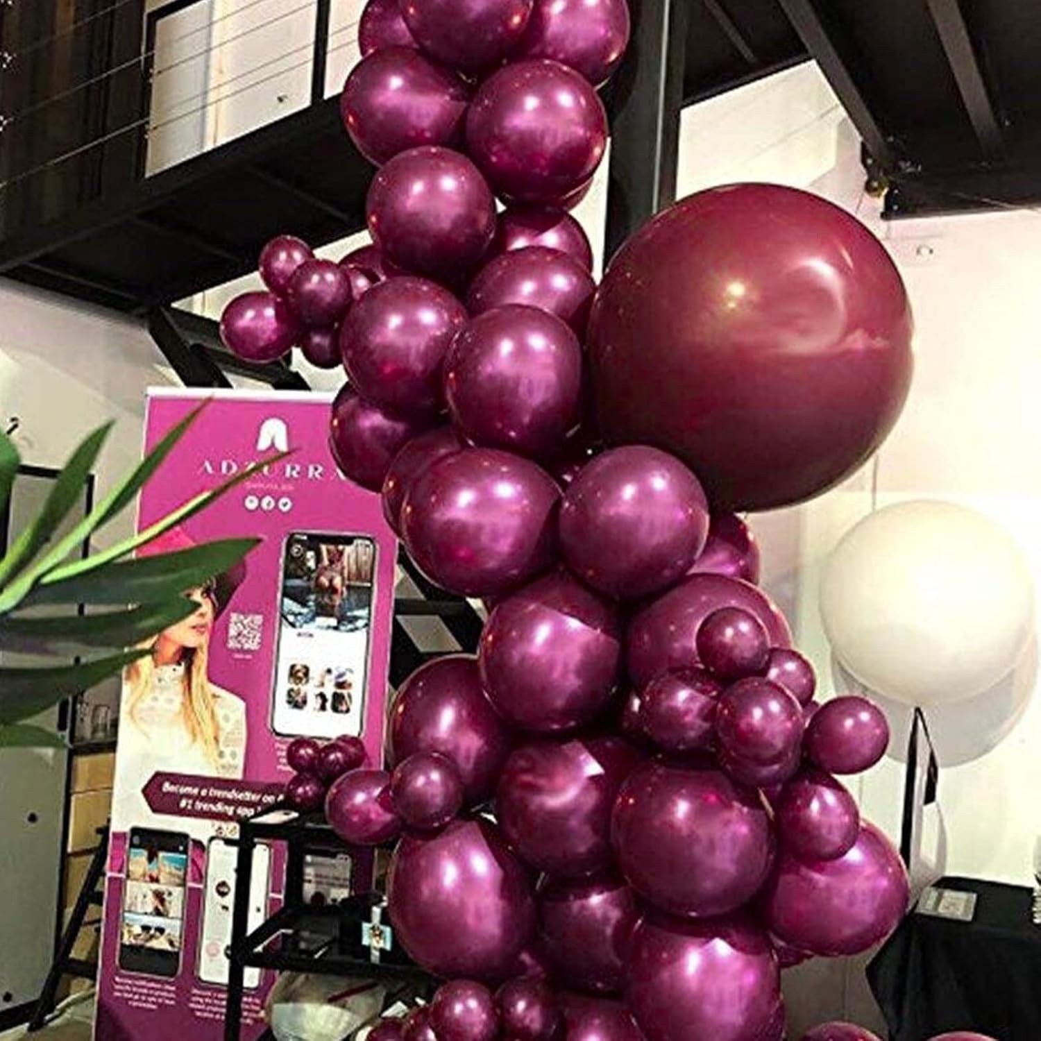Metallic Hot Pink Balloons 100pcs Different Sizes of 18 12 10 5 Inch Chorme Dark Pink Magenta Fuchsia Balloon Arch