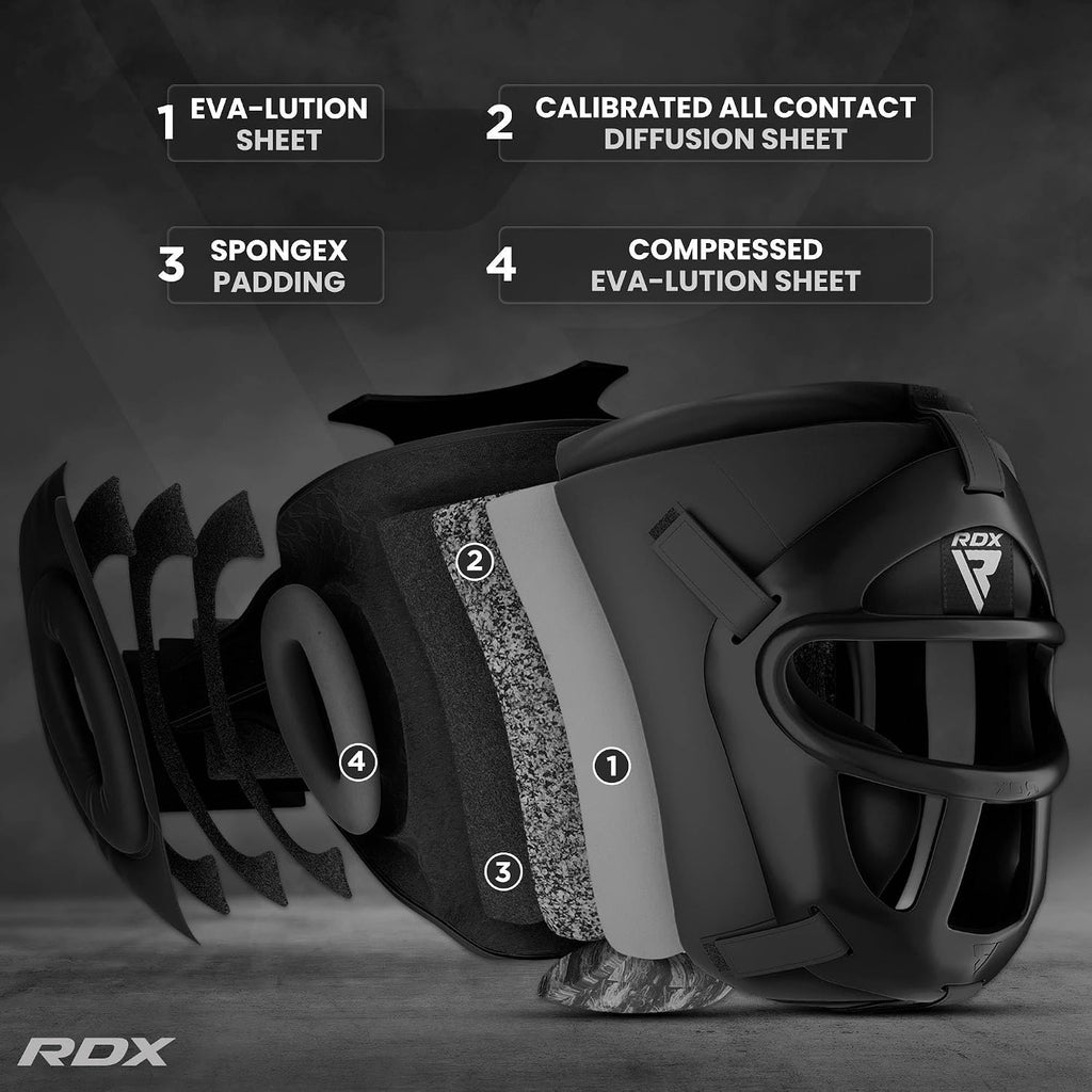 Boxing Headgear MMA Muay Thai, Removable Face Grill, Head Gear for Sparring Grappling Martial Arts Kickboxing