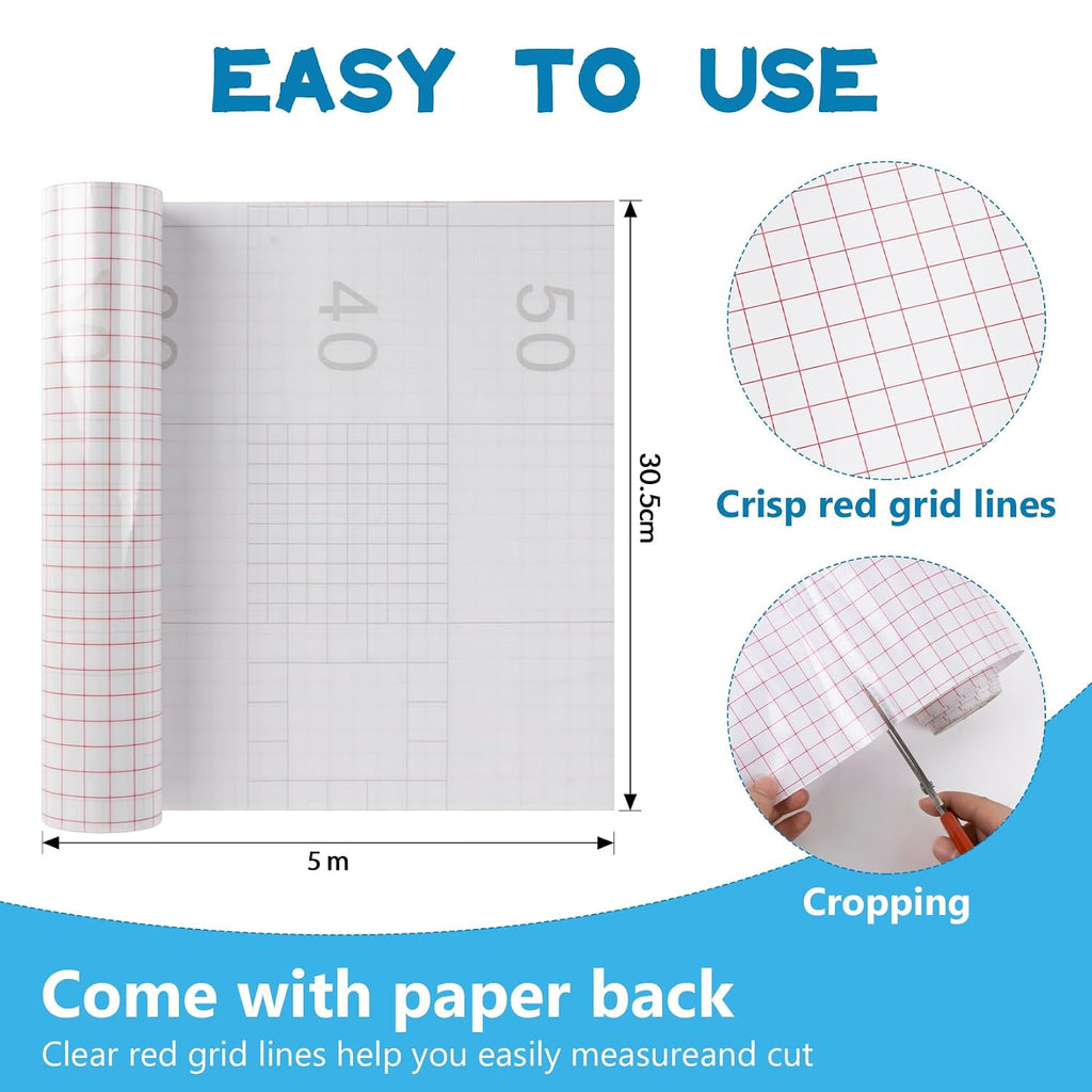 Transfer Tape for Vinyl - 12 in x 16.4 Ft Clear Transfer Paper Roll