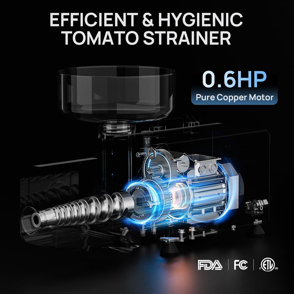 0.6HP Electric Tomato Strainer,Professional Tomato Milling Machine, Stainless Steel Food Mill For Tomato Sauce With