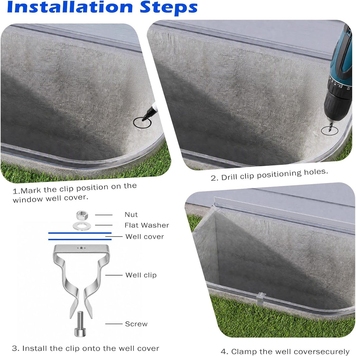 59" x 38" Clear Polycarbonate Basement Window Well Cover
