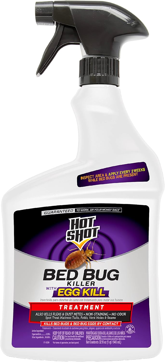 Bed Bug Killer Ready-to-Use Spray, 32 Ounces | Kills Bed Bugs & Their Eggs, Fleas & Dust Mites, For Indoor Use on