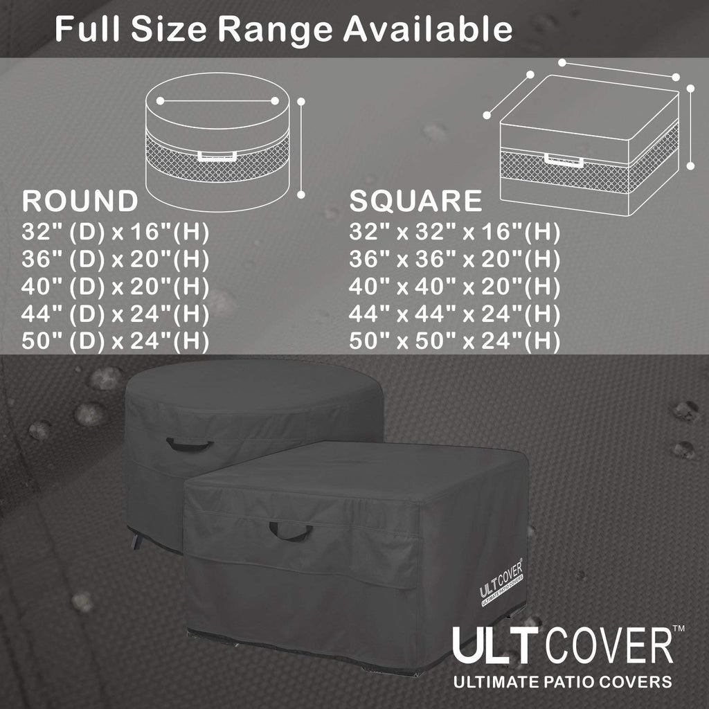 Waterproof Square Patio Fire Pit Table Cover 40 inch, Black