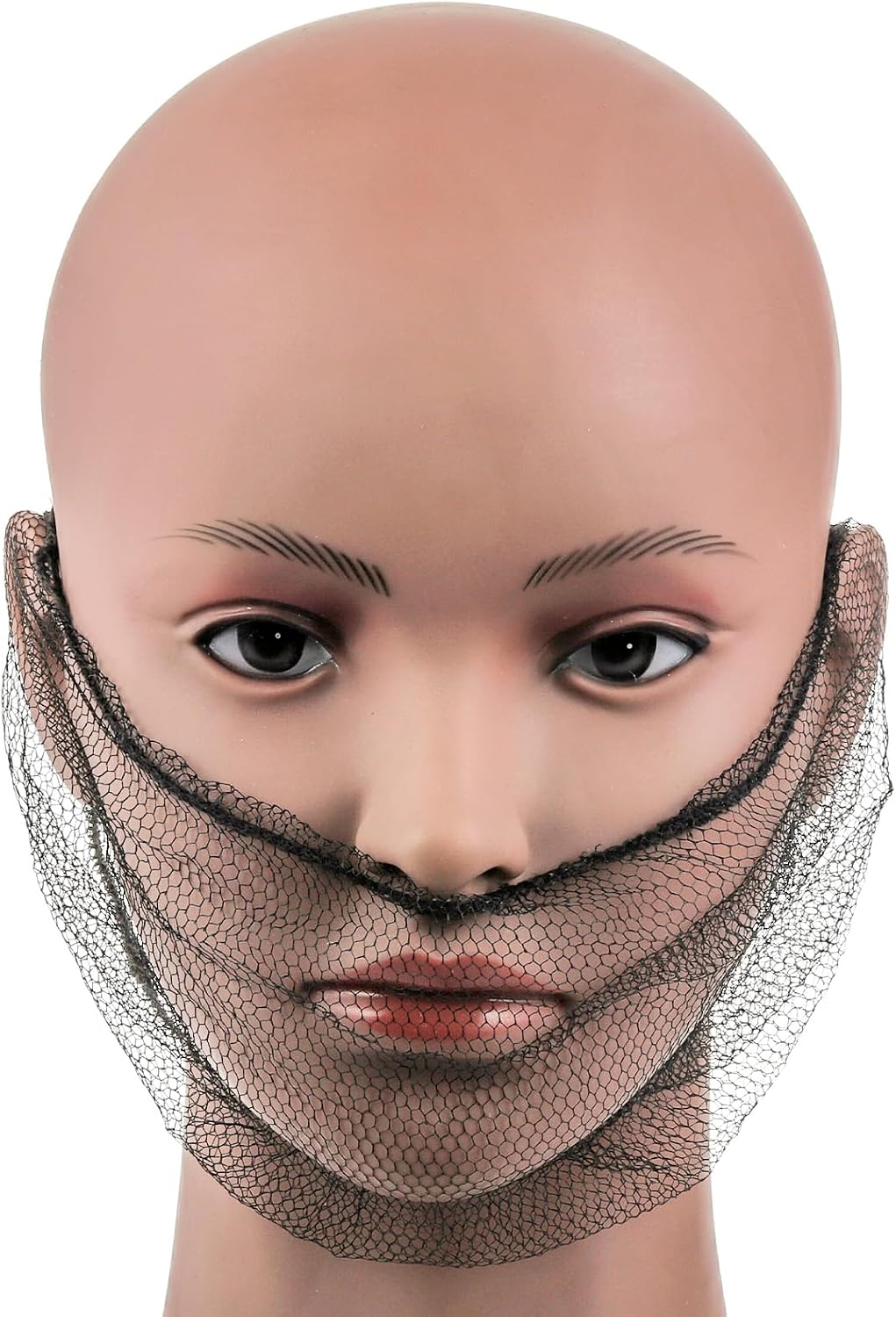 200 Pack Disposable Nylon Honeycomb Royal Beard Protector Nets, Elastic Beard Net (Black)
