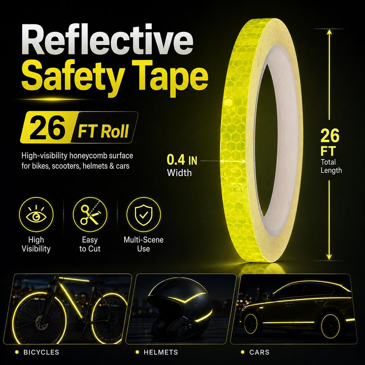 Reflective Tapes 5 Colors Night Safety Waterproof Warning Stickers