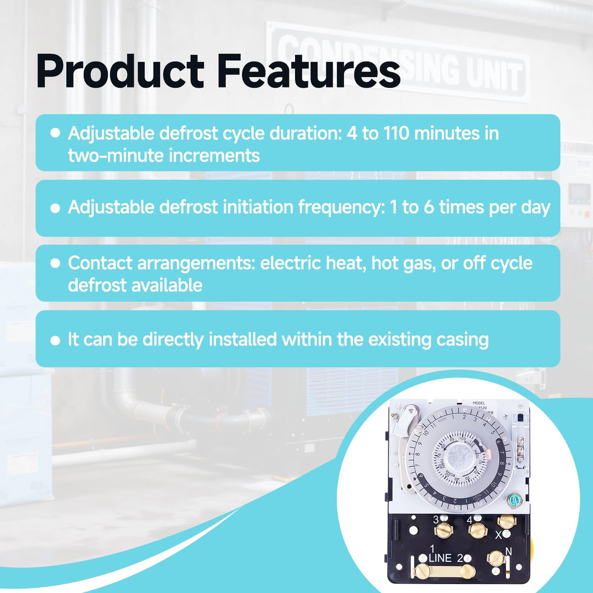 FrigeSwift M814520 Defrost Timer 208-240V 40A Double Dial Commercial Fridge