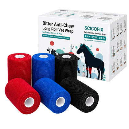 Vet Wrap for Horses, 4 in x 10 yd, Horse Leg Wraps, Anti-Chew