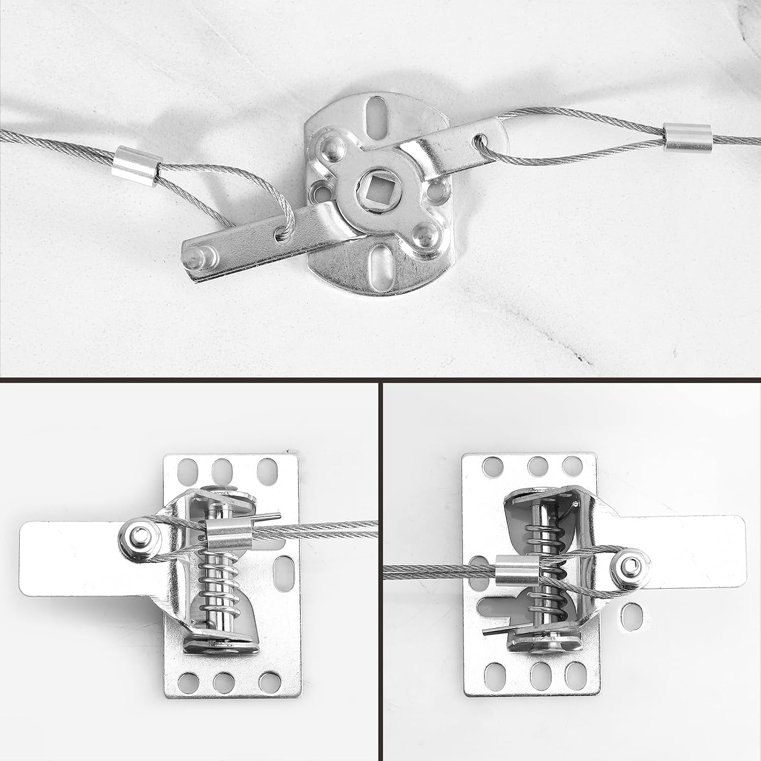 Universal Garage Door Lock Kit with Spring Latch and Keyed Handle for Single/Double Garage Door 7' - 18' Wide