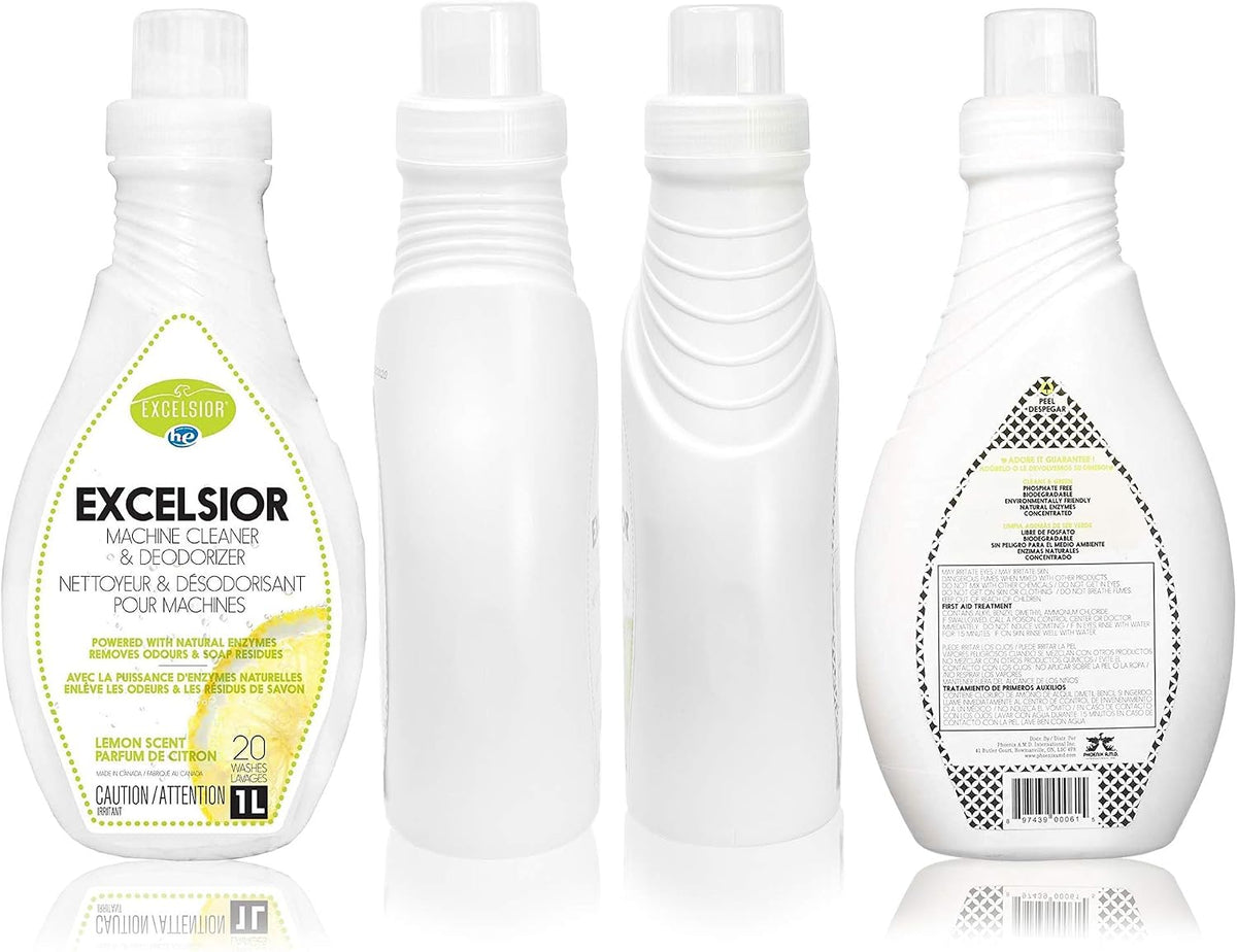 Excelsior HE Washing Machine Cleaner & Deodorizer, 20 Uses, 1 Liter