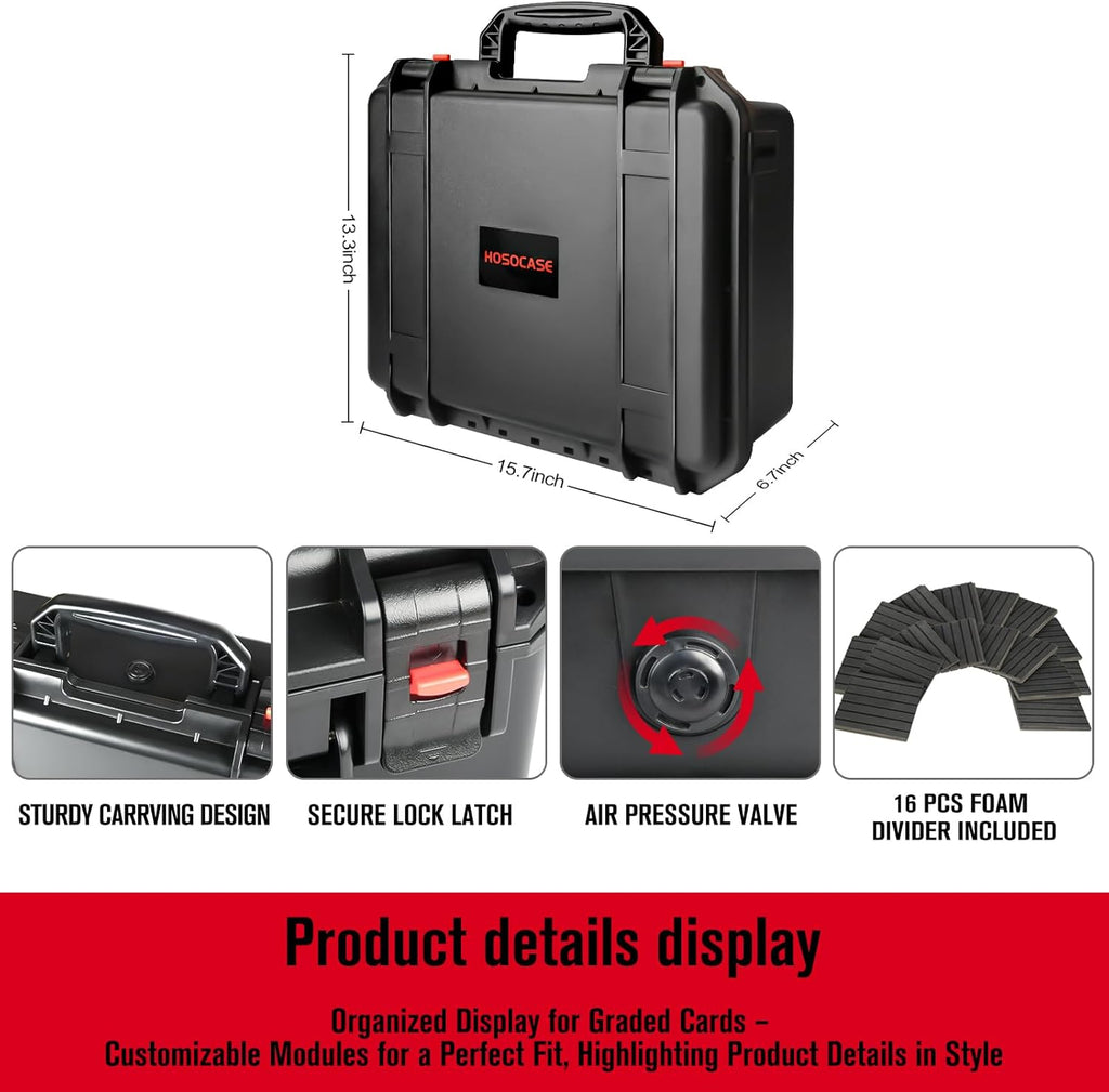 Graded Card Case Storage Box: Trading Card Storage Box with 12 Dividers | Waterproof Hard Slab Case for Toploader PSA